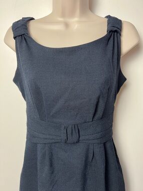 Banana Republic Classic Navy Sleeveless Belted Sheath Midi Dress